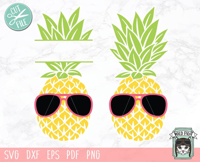 Pineapple Sunglasses Split Monogram Frame SVG Cut File SVG Wild Pilot 