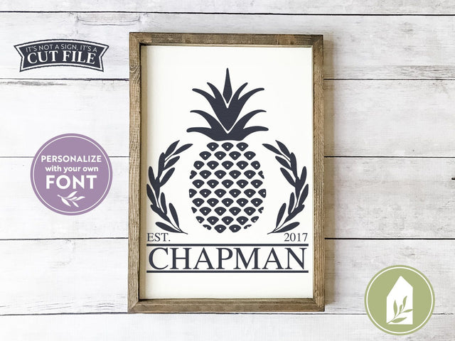 Pineapple SVG | Last Name Sign SVG | Family SVG | Farmhouse Sign Design SVG LilleJuniper 