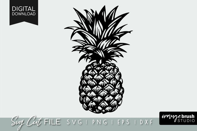 Pineapple SVG | Pineapple Silhouette | Tropical SVG File SVG OrangeBrushStudio 