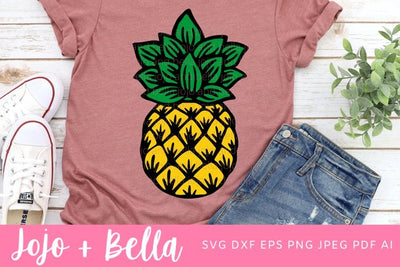 Pineapple Svg, Summer SVG, Sun Svg, Beach Svg, Summer tshirt Svg, Vacation Svg, Svg files for Cricut, Sublimation Designs Downloads SVG Jojo&Bella 