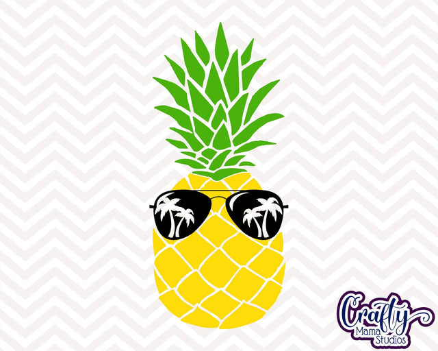 Pineapple Svg - Sunglasses - Summer - Beach - Fruit - Tropical - Vacation Cut File SVG Crafty Mama Studios 
