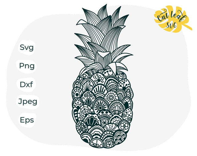 Pineapple svg, zentangle svg, summer svg, fruit svg, exotic svg, mandala svg, floral svg SVG CutLeafSvg 