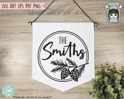 Pinecone SVG File, Pinecone Monogram Frame SVG File, Pinecone Cut File, Christmas SVG File, Winter Monogram Fram SVG, Pine cone wreath, Door Sign SVG SVG Wild Pilot 