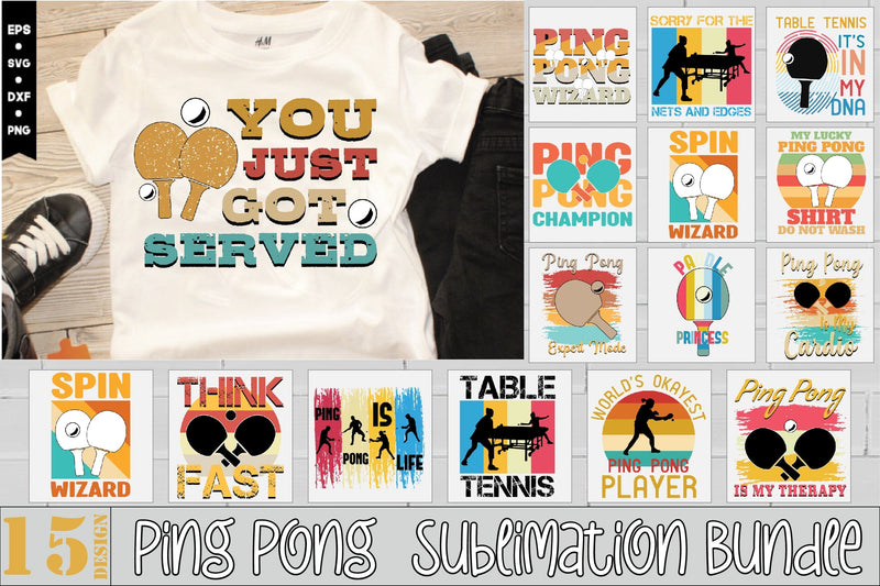 Ping Pong sublimation Bundle Sublimation Creativeart88 