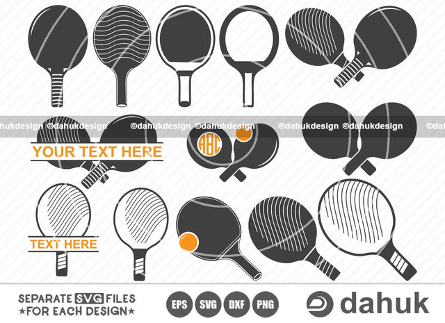 Ping pong svg, Ping pong paddle svg, Table tennis racket svg, Ping pong racket svg, Cut file for silhouette, svg, eps, dxf, png, clipart cricut design space, vinyl cut files SVG dahukdesign 