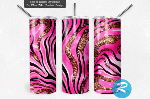 Pink Agate Glitter Animal 20 oz / 30 oz Tumbler PNG Sublimation Regulrcrative 