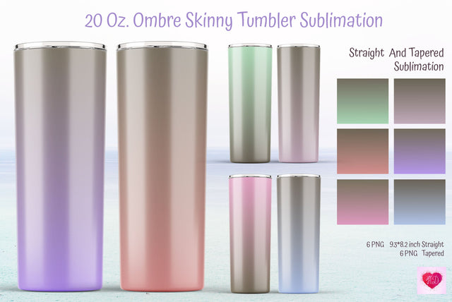 Pink And Blue Ombre Skinny Tumbler Ideas Sublimation Kseniia designer 