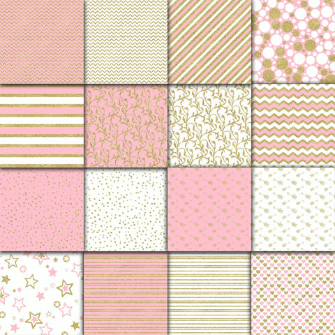 Pink and Gold Digital Paper Sublimation Old Market 