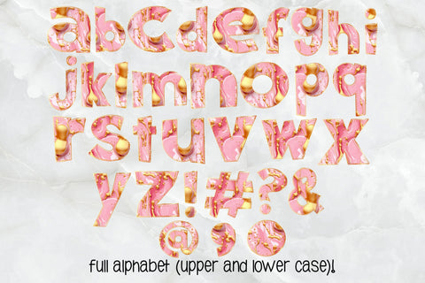 Pink And Gold Tumbler Wrap With Matching Alphabet PNG SVG Crafty Mama Studios 