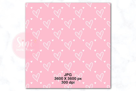 Pink and White Valentines Digital Papers Backgrounds Set Digital Pattern SineDigitalDesign 