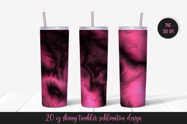 Pink Black Marble Tumbler Sublimation Wrap. Abstract Tumbler Design Sublimation LaBelezoka 