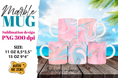 Pink blue paint sublimation mug wrap bundle. Fluid art PNG Sublimation Yustaf Art Store 