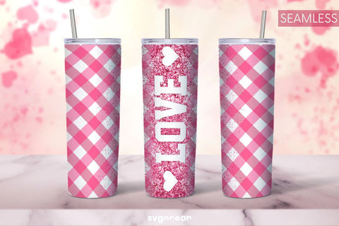 Pink Buffalo Plaid Tumbler Sublimation Bundle Sublimation SvgOcean 