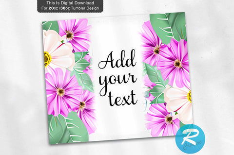 Pink Burgundy Floral 20 oz / 30 oz Tumbler PNG Sublimation Regulrcrative 