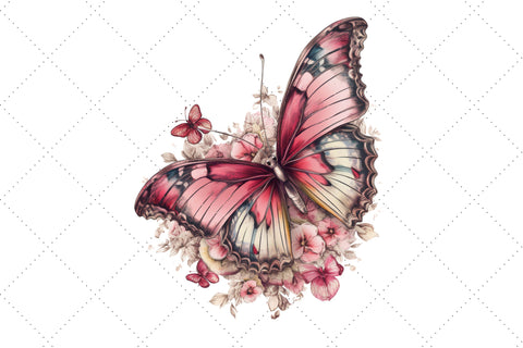 Pink Butterfly Sublimation Clipart Sublimation FloridPrintables 