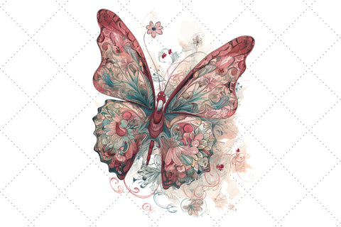 Pink Butterfly Sublimation Clipart Sublimation FloridPrintables 