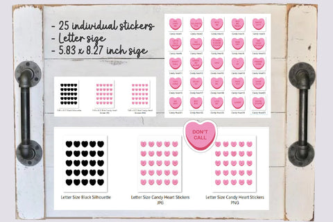 Pink Candy Heart Anti Valentines Day Stickers Bundle SVG OrangeBrushStudio 