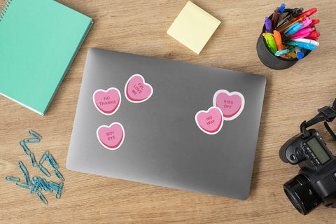 Pink Candy Heart Anti Valentines Day Stickers Bundle SVG OrangeBrushStudio 