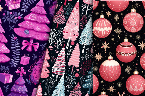 Pink Christmas backgrounds Bundle Sublimation Regulrcrative 