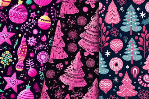 Pink Christmas backgrounds Bundle Sublimation Regulrcrative 