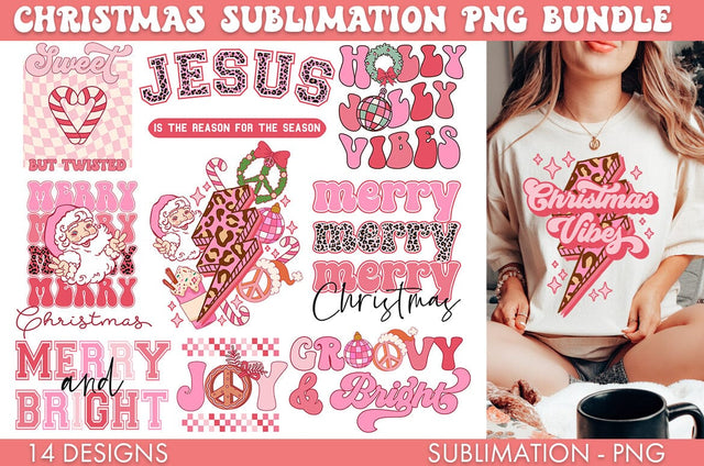 Pink Christmas Bundle PNG Sublimation Sublimation Freeling Design House 