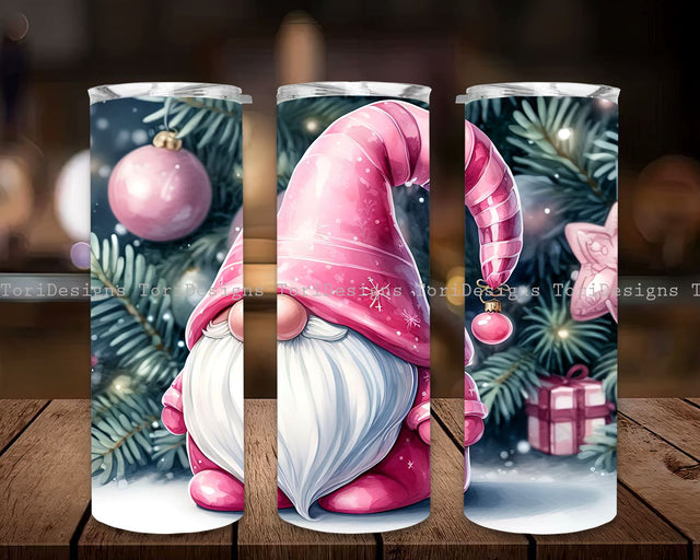 Pink Christmas Gnomes 20oz Winter Tumbler Wrap Digital Download, Pink Gnome Christmas Tumbler PNG, Christmas Tumbler, Holiday Gnomes Tumbler Sublimation ToriDesigns 