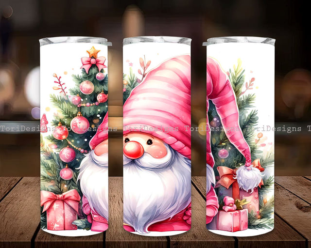 Pink Christmas Gnomes 20oz Winter Tumbler Wrap Digital Download, Pink Gnome Christmas Tumbler PNG, Christmas Tumbler, Holiday Gnomes Tumbler Sublimation ToriDesigns 