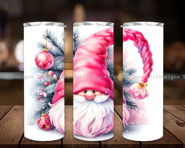 Pink Christmas Gnomes 20oz Winter Tumbler Wrap Digital Download, Pink Gnome Christmas Tumbler PNG, Christmas Tumbler, Holiday Gnomes Tumbler Sublimation ToriDesigns 