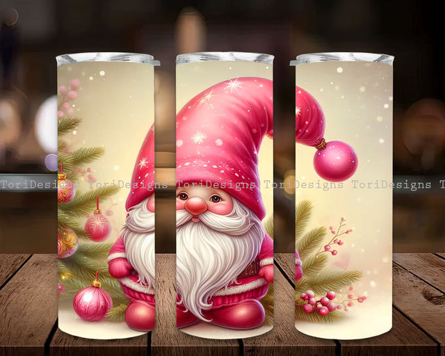 Pink Christmas Gnomes 20oz Winter Tumbler Wrap Digital Download, Pink Gnome Christmas Tumbler PNG, Christmas Tumbler, Holiday Gnomes Tumbler Sublimation ToriDesigns 