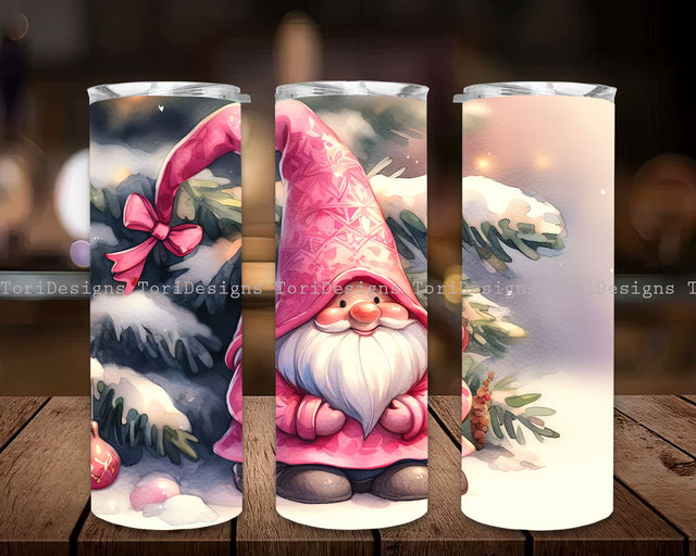 Pink Christmas Gnomes 20oz Winter Tumbler Wrap Digital Download, Pink Gnome Christmas Tumbler PNG, Christmas Tumbler, Holiday Gnomes Tumbler Sublimation ToriDesigns 
