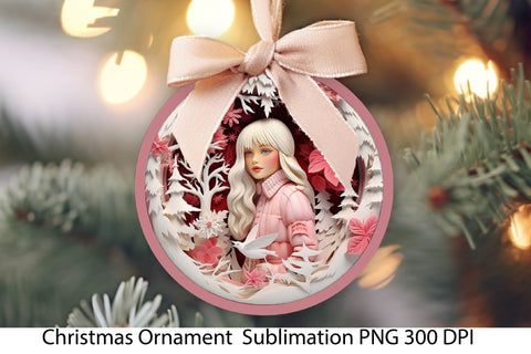 Pink Christmas Ornament PNG. Christmas Sublimation. Sublimation Samaha Design 