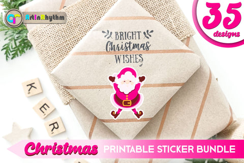 Pink Christmas Sticker Bundle / Printable PNG Clipart SVG Artinrhythm shop 