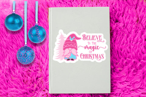 Pink Christmas Stickers Bundle I Holiday Gnome Stickers PNG Sublimation Happy Printables Club 