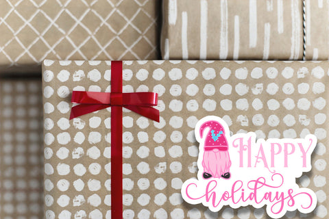 Pink Christmas Stickers Bundle I Holiday Gnome Stickers PNG Sublimation Happy Printables Club 
