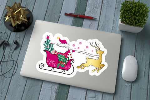 Pink Christmas Stickers Bundle Sublimation Regulrcrative 