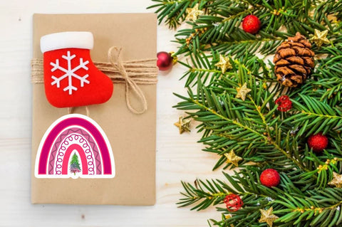 Pink Christmas Stickers Bundle Sublimation Regulrcrative 