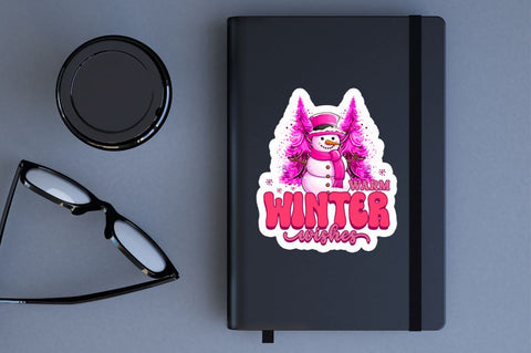 Pink Christmas Stickers Bundle Sublimation Regulrcrative 