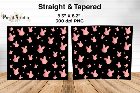 Pink Easter Bunny Pattern 20oz Skinny Tumbler Wrap Design Sublimation Pazal Studio 