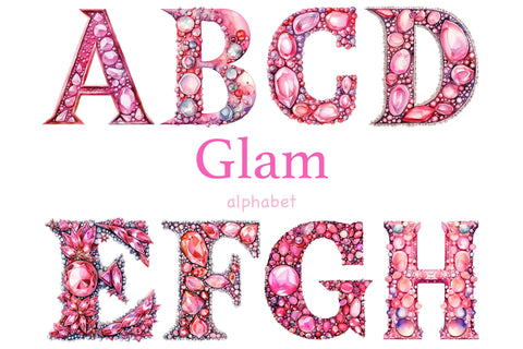 Pink Fashion Alphabet | Bridal Shower Invitation SVG GlamArtZhanna 