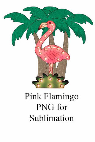 Pink Flamingo and Palm Trees PNG for Sublimation Sublimation Digital Honeybee 