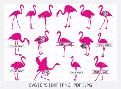 Pink Flamingo Cut file, Flamingo monogram frame, Flamingo svg, Flamingo Svg Bundle, Flamingo Monogram Svg, Pink Flamingo svg, Silhouette SVG Dinvect 