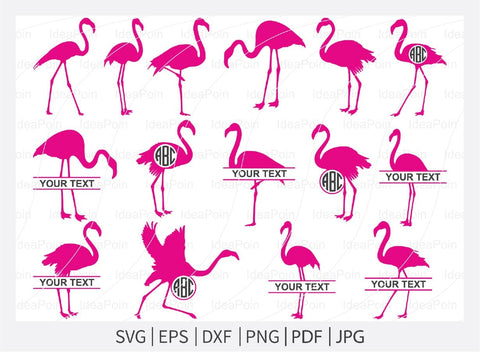 Pink Flamingo Cut file, Flamingo monogram frame, Flamingo svg, Flamingo Svg Bundle, Flamingo Monogram Svg, Pink Flamingo svg, Silhouette SVG Dinvect 