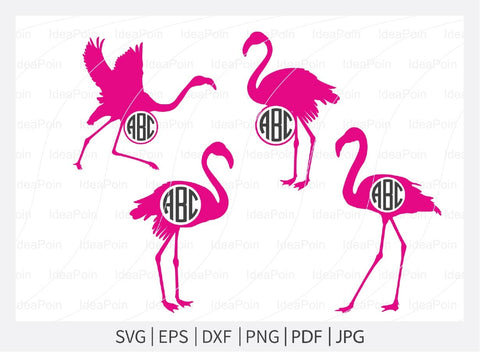 Pink Flamingo Cut file, Flamingo monogram frame, Flamingo svg, Flamingo Svg Bundle, Flamingo Monogram Svg, Pink Flamingo svg, Silhouette SVG Dinvect 