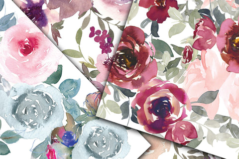 Pink Floral Digital Papers Digital Pattern Old Market 