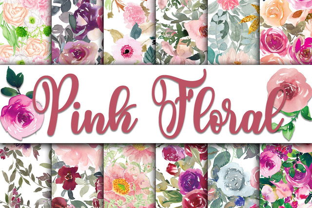 Pink Floral Digital Papers Digital Pattern Old Market 