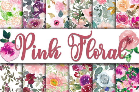 Pink Floral Digital Papers Digital Pattern Old Market 