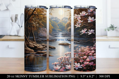 Pink Floral Tumbler Sublimation Bundle Sublimation BijouBay 