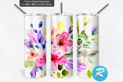 Pink Flower 20 oz / 30 oz Tumbler PNG Sublimation Regulrcrative 
