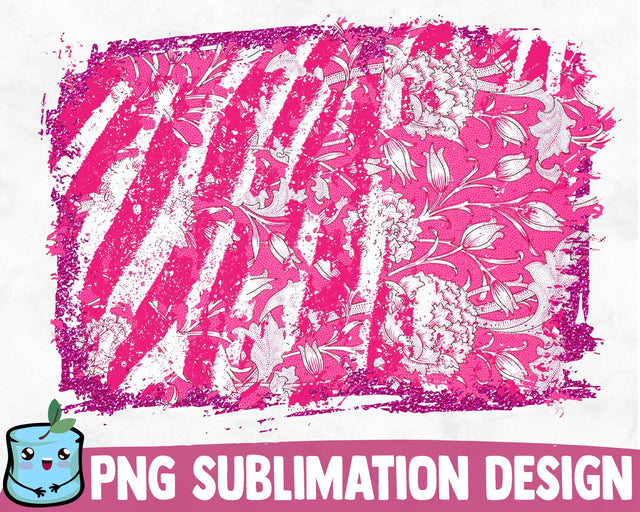 Pink Flowers Zebra Sublimation Background SVG MintyMarshmallows 