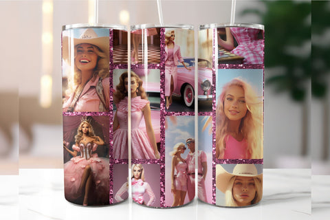 Pink Girl Tumbler Wrap Sublimation, Doll Tumbler Design Sublimation OrangeBrushStudio 